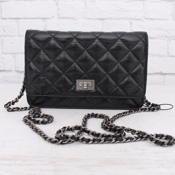Chanel Wallet on Chain Black Lambskin Leather Purse A3960 - Picture 1 of 11